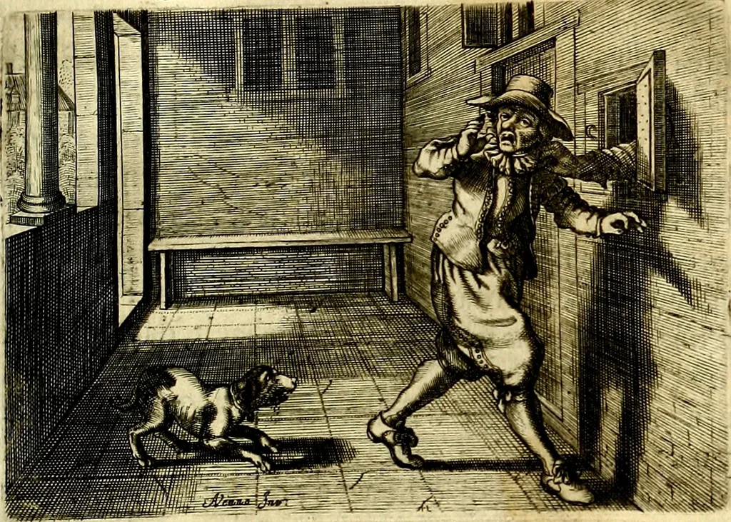 An illustration from Iohannis de Brunes I.C. Emblemata of Zinne-werck : voorghestelt, in Beelden, ghedichten, en breeder uijt-legginghen, tot uijt-druckinghe, en verbeteringhe van verscheijden feijlen onser eeuwe, 1661, leaf 124