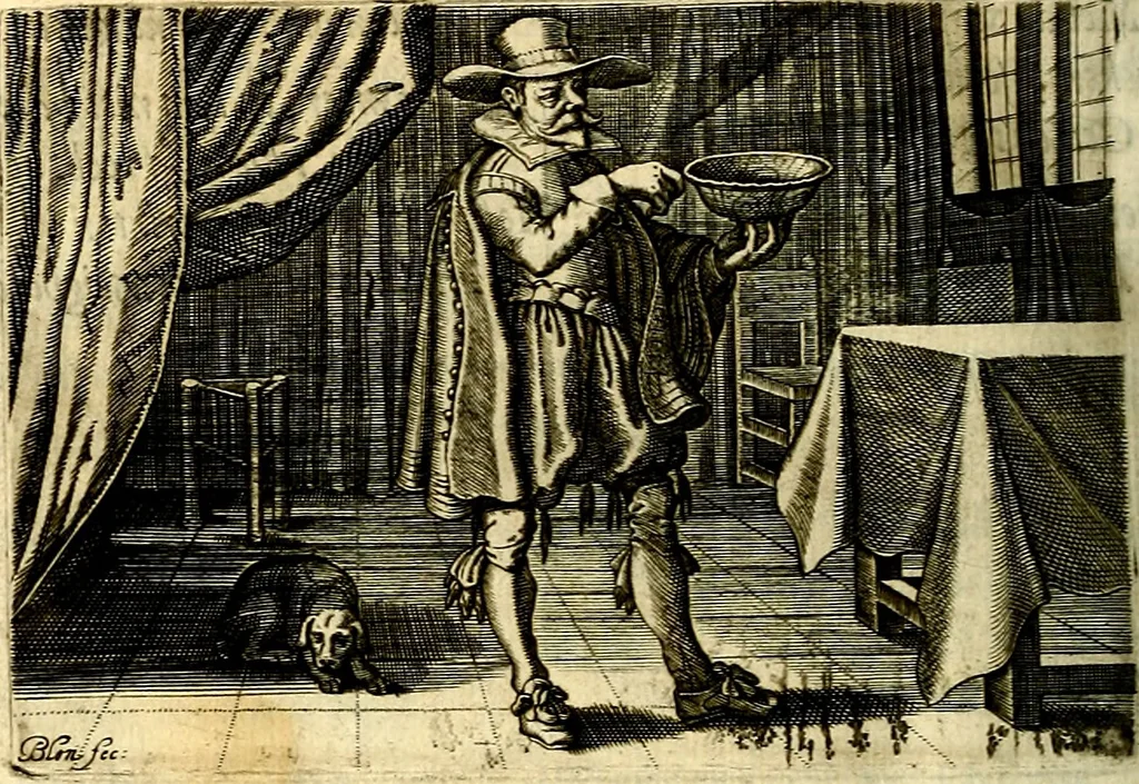 An illustration from Iohannis de Brunes I.C. Emblemata of Zinne-werck : voorghestelt, in Beelden, ghedichten, en breeder uijt-legginghen, tot uijt-druckinghe, en verbeteringhe van verscheijden feijlen onser eeuwe, 1661, leaf 181