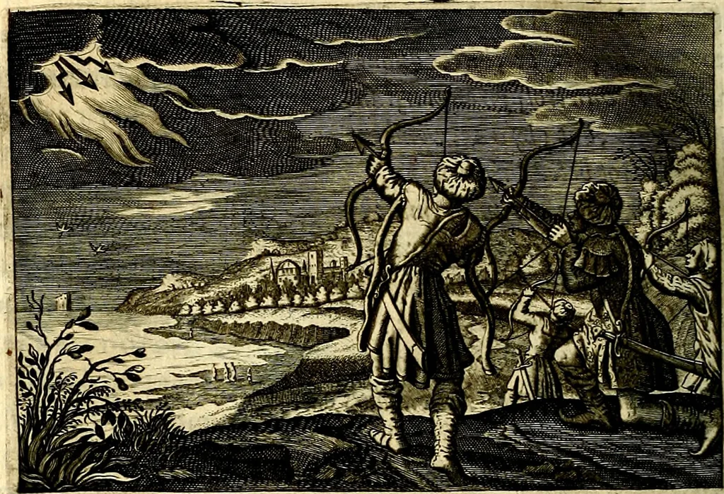 An illustration from Iohannis de Brunes I.C. Emblemata of Zinne-werck : voorghestelt, in Beelden, ghedichten, en breeder uijt-legginghen, tot uijt-druckinghe, en verbeteringhe van verscheijden feijlen onser eeuwe, 1661, leaf 195