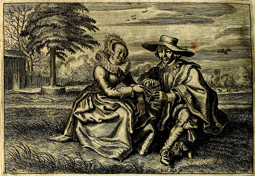 An illustration from Iohannis de Brunes I.C. Emblemata of Zinne-werck : voorghestelt, in Beelden, ghedichten, en breeder uijt-legginghen, tot uijt-druckinghe, en verbeteringhe van verscheijden feijlen onser eeuwe, 1661, leaf 309