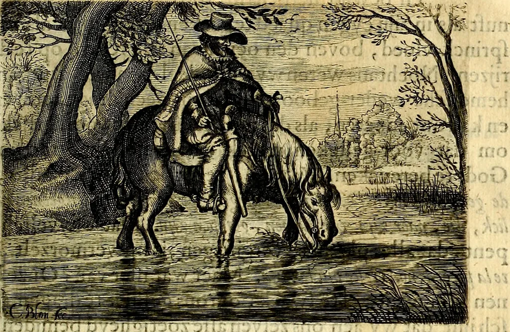 An illustration from Iohannis de Brunes I.C. Emblemata of Zinne-werck : voorghestelt, in Beelden, ghedichten, en breeder uijt-legginghen, tot uijt-druckinghe, en verbeteringhe van verscheijden feijlen onser eeuwe, 1661, leaf 338