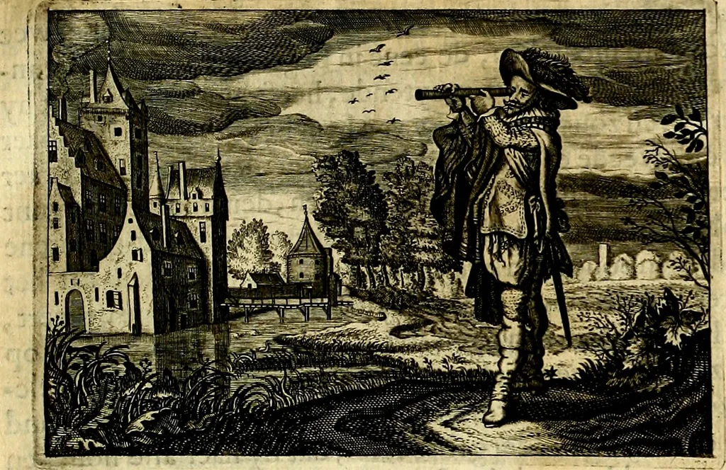 An illustration from Iohannis de Brunes I.C. Emblemata of Zinne-werck : voorghestelt, in Beelden, ghedichten, en breeder uijt-legginghen, tot uijt-druckinghe, en verbeteringhe van verscheijden feijlen onser eeuwe, 1661, leaf 348