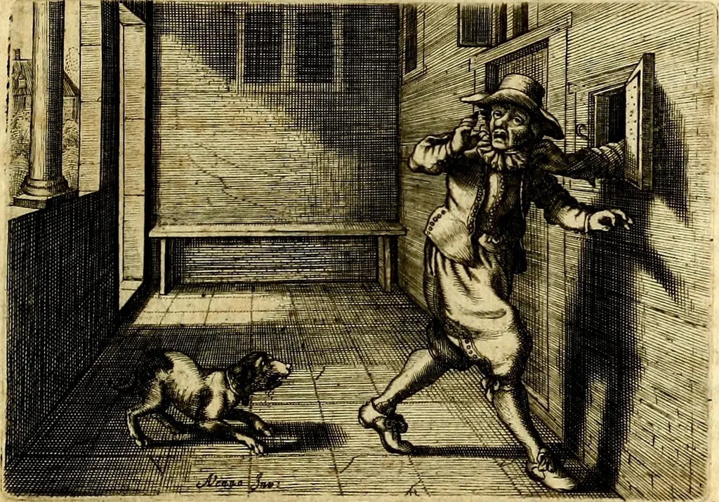 An illustration from Iohannis de Brunes I.C. Emblemata of Zinne-werck : voorghestelt, in Beelden, ghedichten, en breeder uijt-legginghen, tot uijt-druckinghe, en verbeteringhe van verscheijden feijlen onser eeuwe, 1661, leaf 122