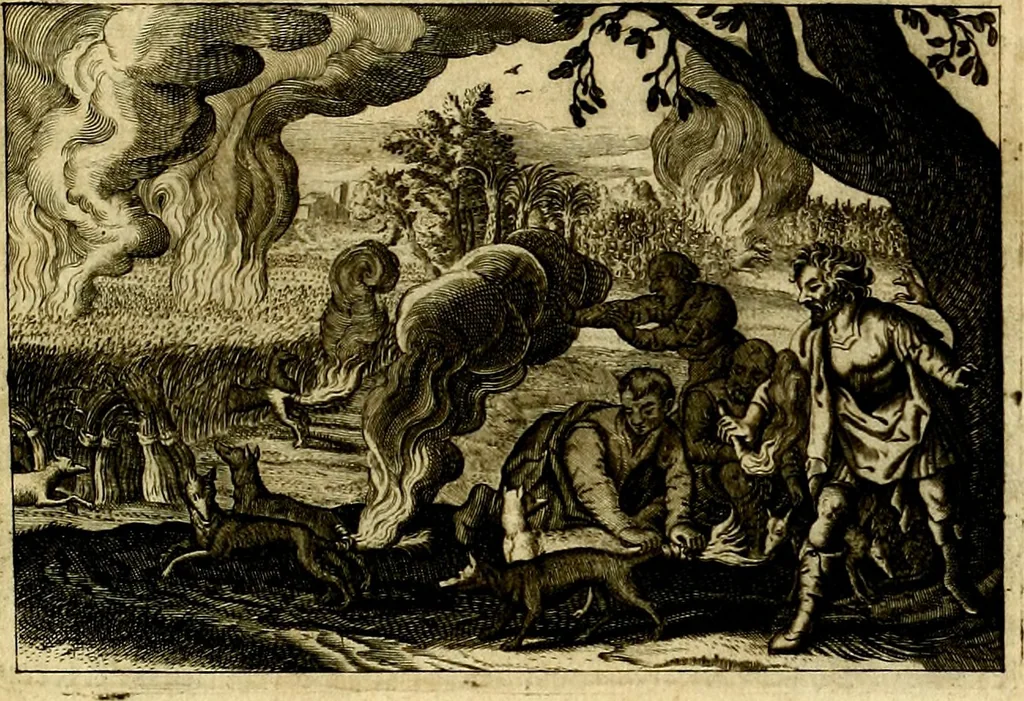 An illustration from Iohannis de Brunes I.C. Emblemata of Zinne-werck : voorghestelt, in Beelden, ghedichten, en breeder uijt-legginghen, tot uijt-druckinghe, en verbeteringhe van verscheijden feijlen onser eeuwe, 1661, leaf 128