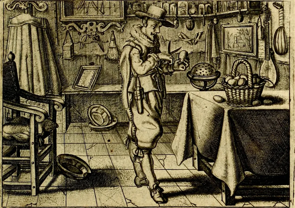 An illustration from Iohannis de Brunes I.C. Emblemata of Zinne-werck : voorghestelt, in Beelden, ghedichten, en breeder uijt-legginghen, tot uijt-druckinghe, en verbeteringhe van verscheijden feijlen onser eeuwe, 1661, leaf 14