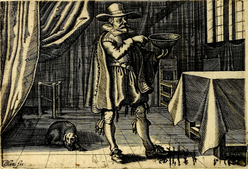 An illustration from Iohannis de Brunes I.C. Emblemata of Zinne-werck : voorghestelt, in Beelden, ghedichten, en breeder uijt-legginghen, tot uijt-druckinghe, en verbeteringhe van verscheijden feijlen onser eeuwe, 1661, leaf 179