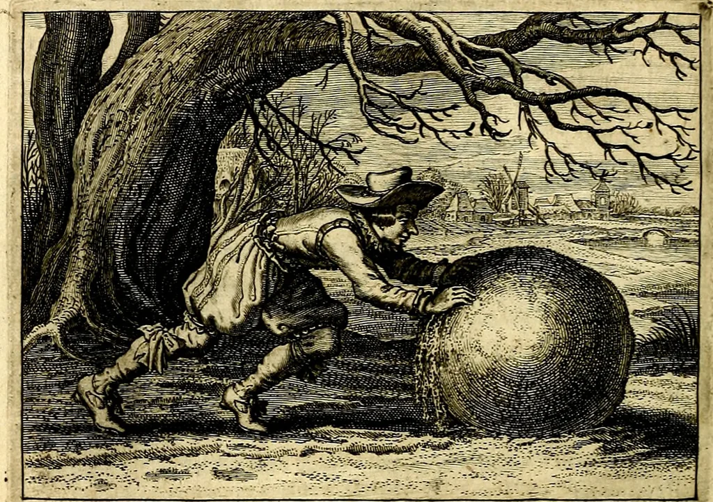 An illustration from Iohannis de Brunes I.C. Emblemata of Zinne-werck : voorghestelt, in Beelden, ghedichten, en breeder uijt-legginghen, tot uijt-druckinghe, en verbeteringhe van verscheijden feijlen onser eeuwe, 1661, leaf 235