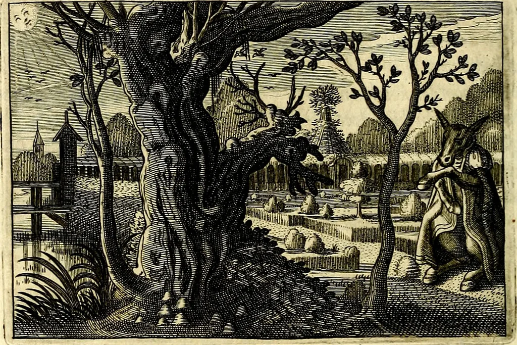 An illustration from Iohannis de Brunes I.C. Emblemata of Zinne-werck : voorghestelt, in Beelden, ghedichten, en breeder uijt-legginghen, tot uijt-druckinghe, en verbeteringhe van verscheijden feijlen onser eeuwe, 1661, leaf 281