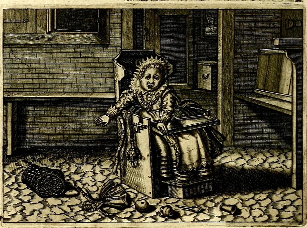 An illustration from Iohannis de Brunes I.C. Emblemata of Zinne-werck : voorghestelt, in Beelden, ghedichten, en breeder uijt-legginghen, tot uijt-druckinghe, en verbeteringhe van verscheijden feijlen onser eeuwe, 1661, leaf 375