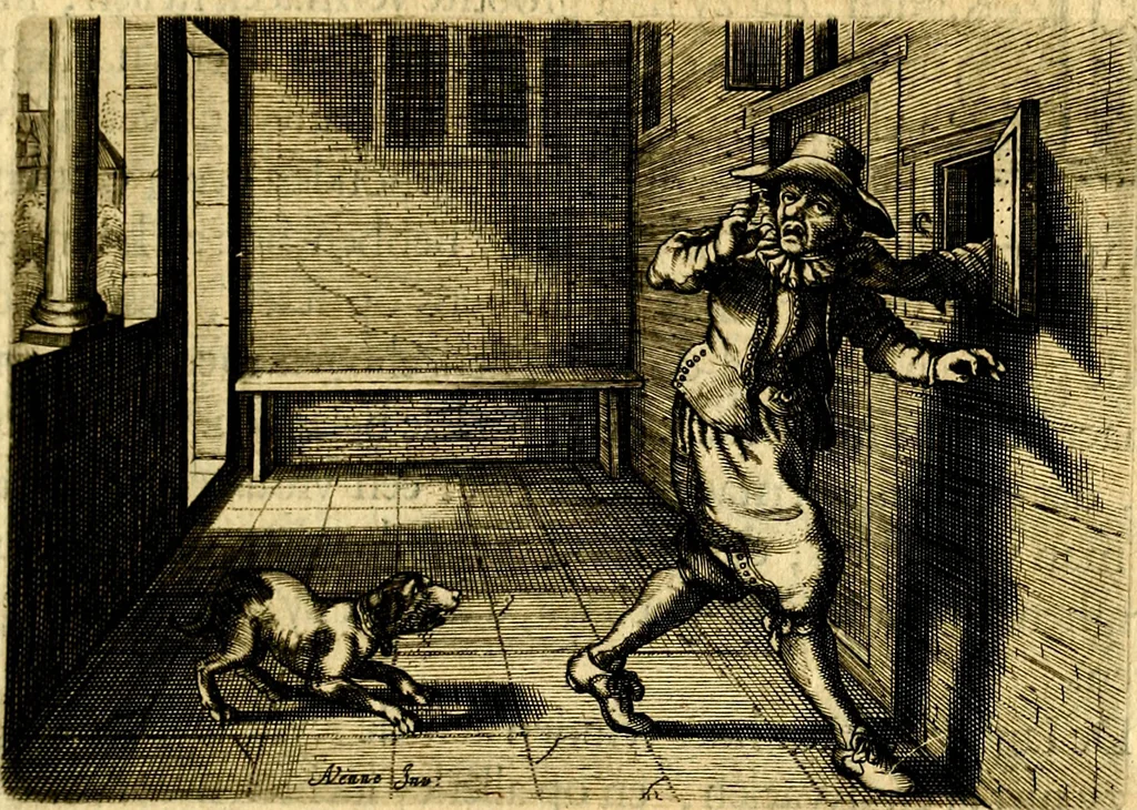 An illustration from Iohannis de Brunes I.C. Emblemata of Zinne-werck : voorghesteet, In Beelden, ghedichten, en breeder uijt-legginghen tot uijt-druckinghe, en verbeteringhe van verscheijden teijlen onser eeuwe. Spe et metu, 1624, leaf 124