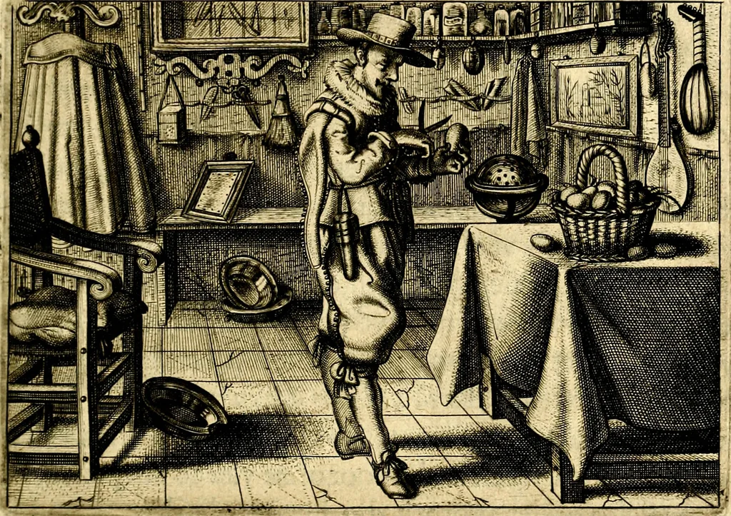 An illustration from Iohannis de Brunes I.C. Emblemata of Zinne-werck : voorghesteet, In Beelden, ghedichten, en breeder uijt-legginghen tot uijt-druckinghe, en verbeteringhe van verscheijden teijlen onser eeuwe. Spe et metu, 1624, leaf 16