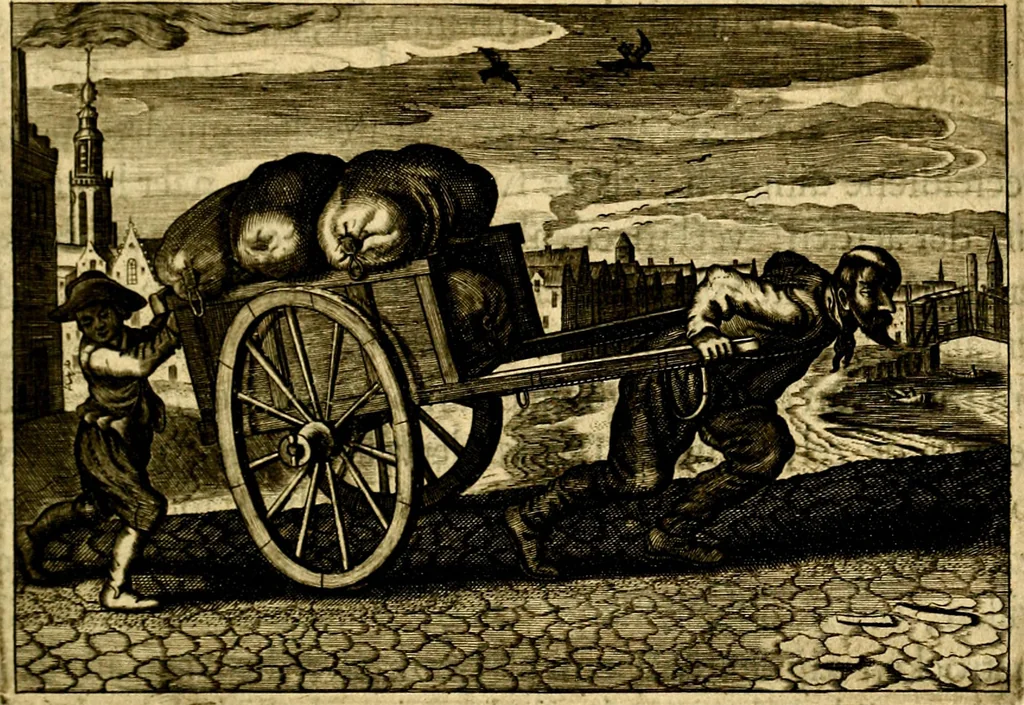 An illustration from Iohannis de Brunes I.C. Emblemata of Zinne-werck : voorghesteet, In Beelden, ghedichten, en breeder uijt-legginghen tot uijt-druckinghe, en verbeteringhe van verscheijden teijlen onser eeuwe. Spe et metu, 1624, leaf 206