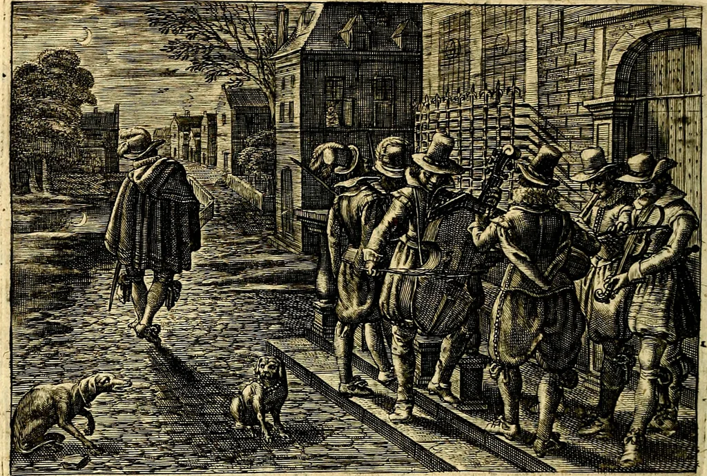 An illustration from Iohannis de Brunes I.C. Emblemata of Zinne-werck : voorghesteet, In Beelden, ghedichten, en breeder uijt-legginghen tot uijt-druckinghe, en verbeteringhe van verscheijden teijlen onser eeuwe. Spe et metu, 1624, leaf 219