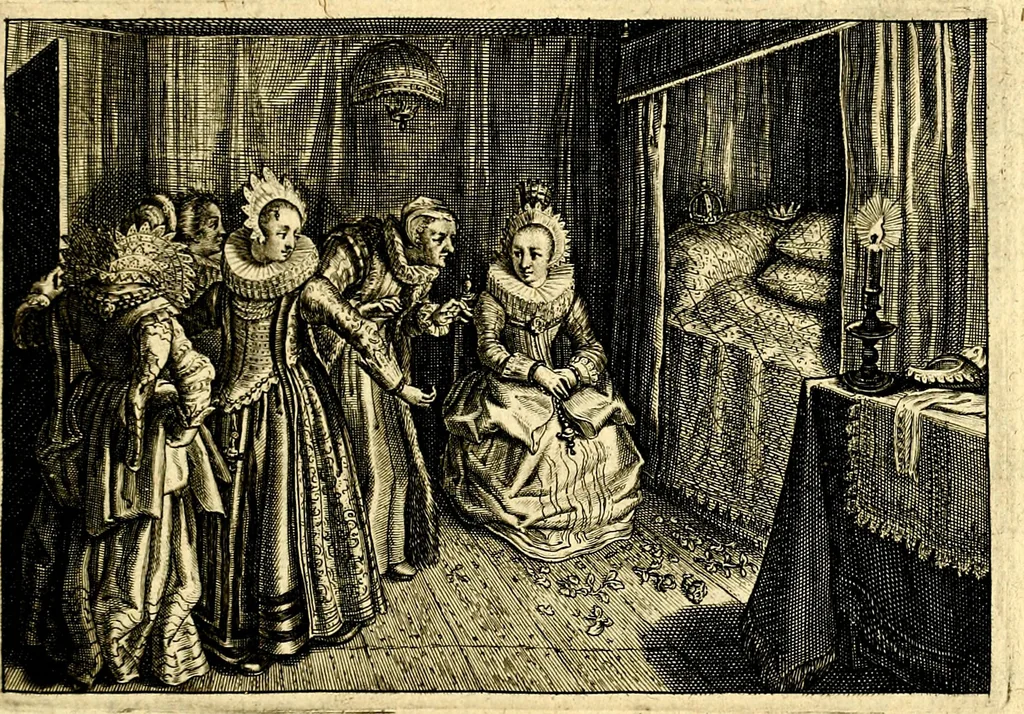 An illustration from Iohannis de Brunes I.C. Emblemata of Zinne-werck : voorghesteet, In Beelden, ghedichten, en breeder uijt-legginghen tot uijt-druckinghe, en verbeteringhe van verscheijden teijlen onser eeuwe. Spe et metu, 1624, leaf 24