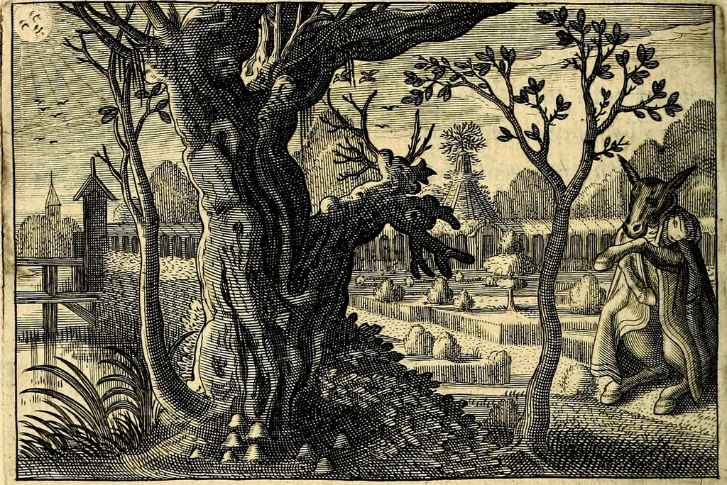 An illustration from Iohannis de Brunes I.C. Emblemata of Zinne-werck : voorghesteet, In Beelden, ghedichten, en breeder uijt-legginghen tot uijt-druckinghe, en verbeteringhe van verscheijden teijlen onser eeuwe. Spe et metu, 1624, leaf 283