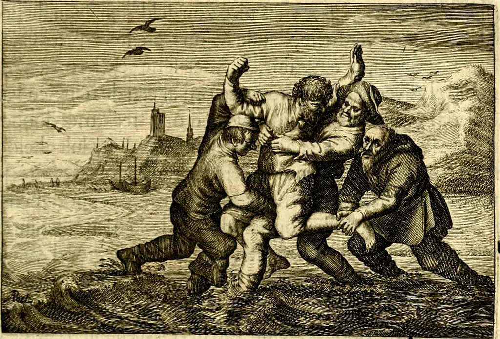 An illustration from Iohannis de Brunes I.C. Emblemata of Zinne-werck : voorghesteet, In Beelden, ghedichten, en breeder uijt-legginghen tot uijt-druckinghe, en verbeteringhe van verscheijden teijlen onser eeuwe. Spe et metu, 1624, leaf 292