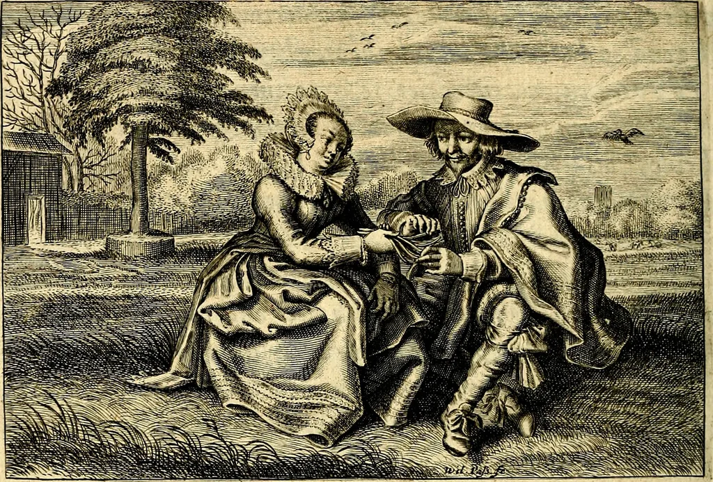 An illustration from Iohannis de Brunes I.C. Emblemata of Zinne-werck : voorghesteet, In Beelden, ghedichten, en breeder uijt-legginghen tot uijt-druckinghe, en verbeteringhe van verscheijden teijlen onser eeuwe. Spe et metu, 1624, leaf 309