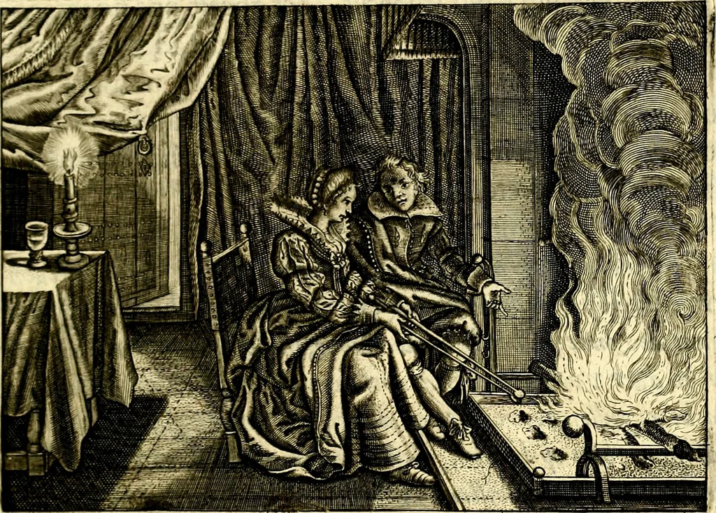 An illustration from Iohannis de Brunes I.C. Emblemata of Zinne-werck : voorghesteet, In Beelden, ghedichten, en breeder uijt-legginghen tot uijt-druckinghe, en verbeteringhe van verscheijden teijlen onser eeuwe. Spe et metu, 1624, leaf 354
