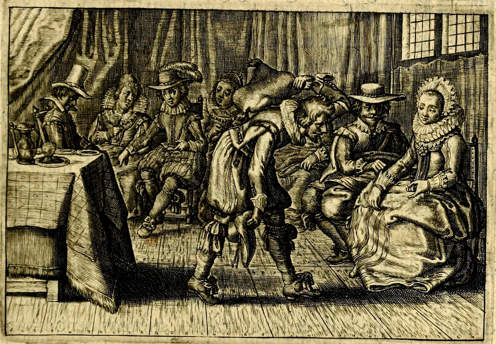 An illustration from Iohannis de Brunes I.C. Emblemata of Zinne-werck : voorghesteet, In Beelden, ghedichten, en breeder uijt-legginghen tot uijt-druckinghe, en verbeteringhe van verscheijden teijlen onser eeuwe. Spe et metu, 1624, leaf 38