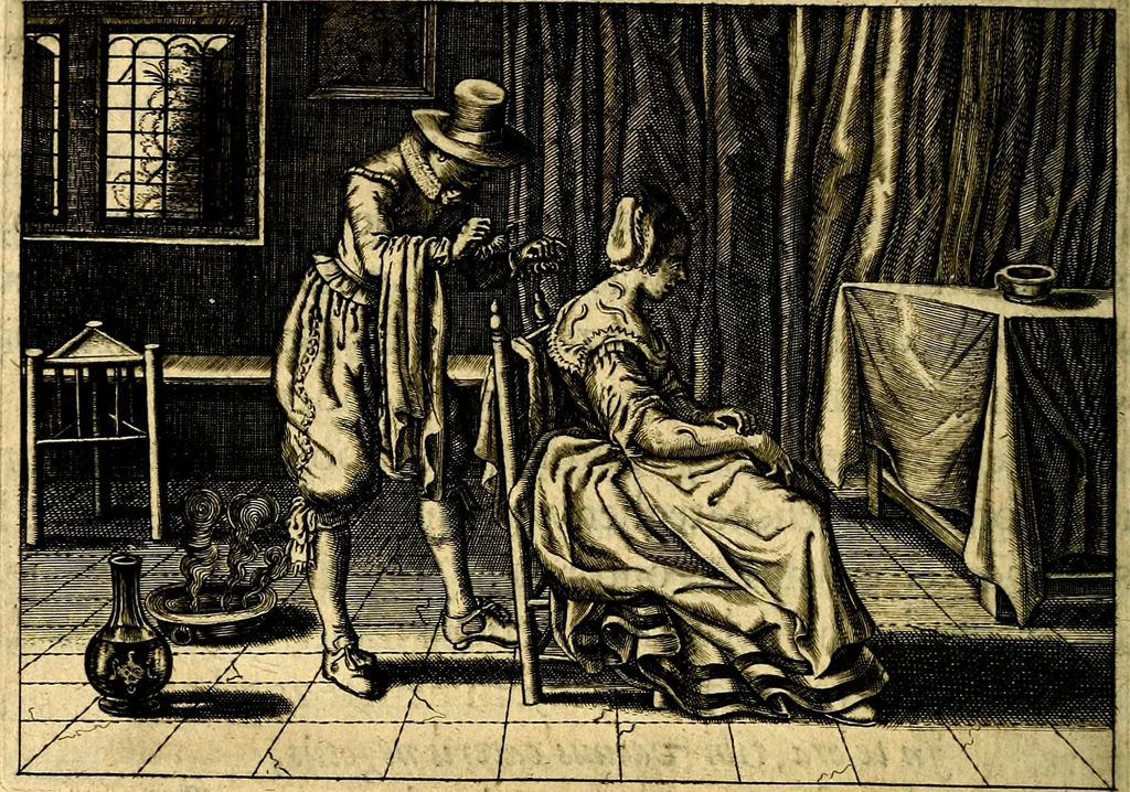 An illustration from Iohannis de Brunes I.C. Emblemata of Zinne-werck : voorghesteet, In Beelden, ghedichten, en breeder uijt-legginghen tot uijt-druckinghe, en verbeteringhe van verscheijden teijlen onser eeuwe. Spe et metu, 1624, leaf 99