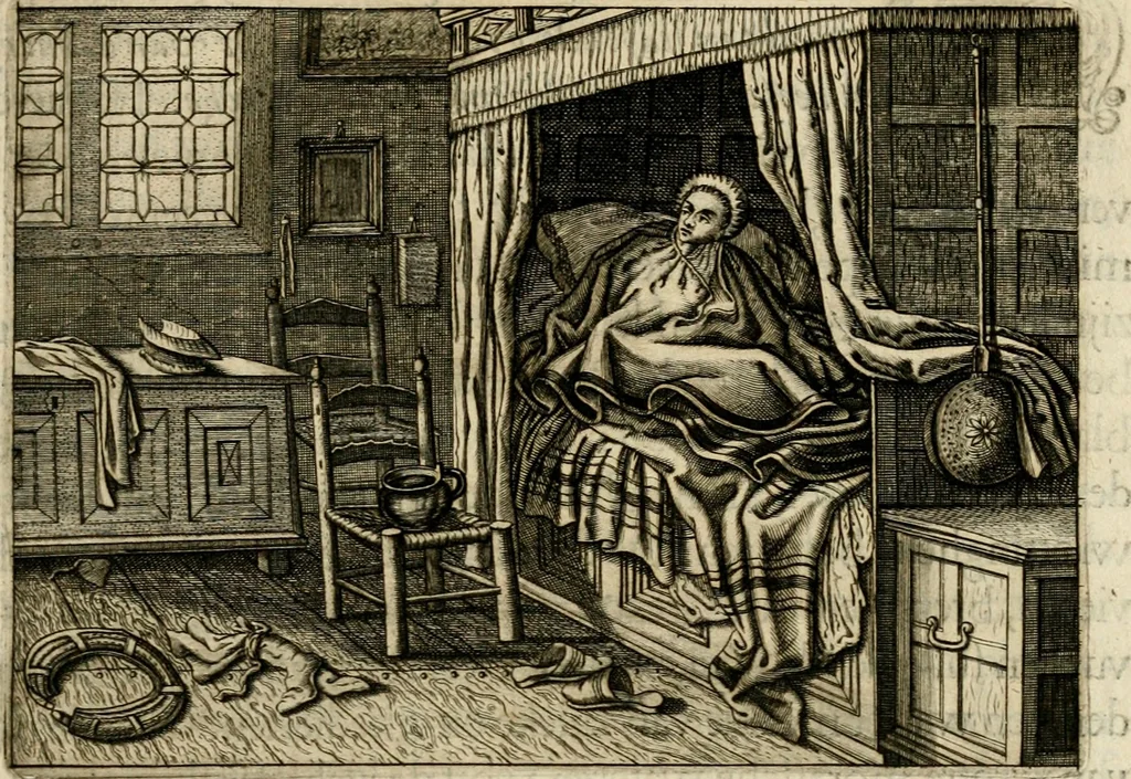 An illustration from Iohannis de Brunes I.C. Emblemata of zinne-werck : voorghestelt in beelden, ghedichten, en breeder uijt-legginghen, tot uijt-druckinghe en verbeteringhe van verscheijden feijlen onser eeuwe, 1636, leaf 122