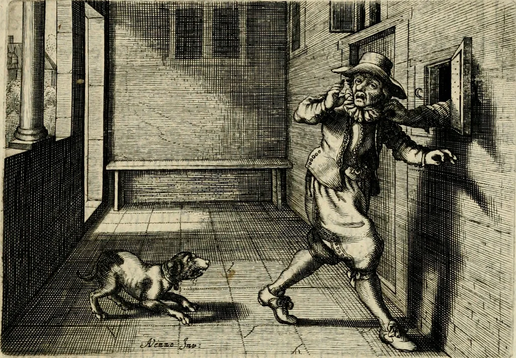 An illustration from Iohannis de Brunes I.C. Emblemata of zinne-werck : voorghestelt in beelden, ghedichten, en breeder uijt-legginghen, tot uijt-druckinghe en verbeteringhe van verscheijden feijlen onser eeuwe, 1636, leaf 130