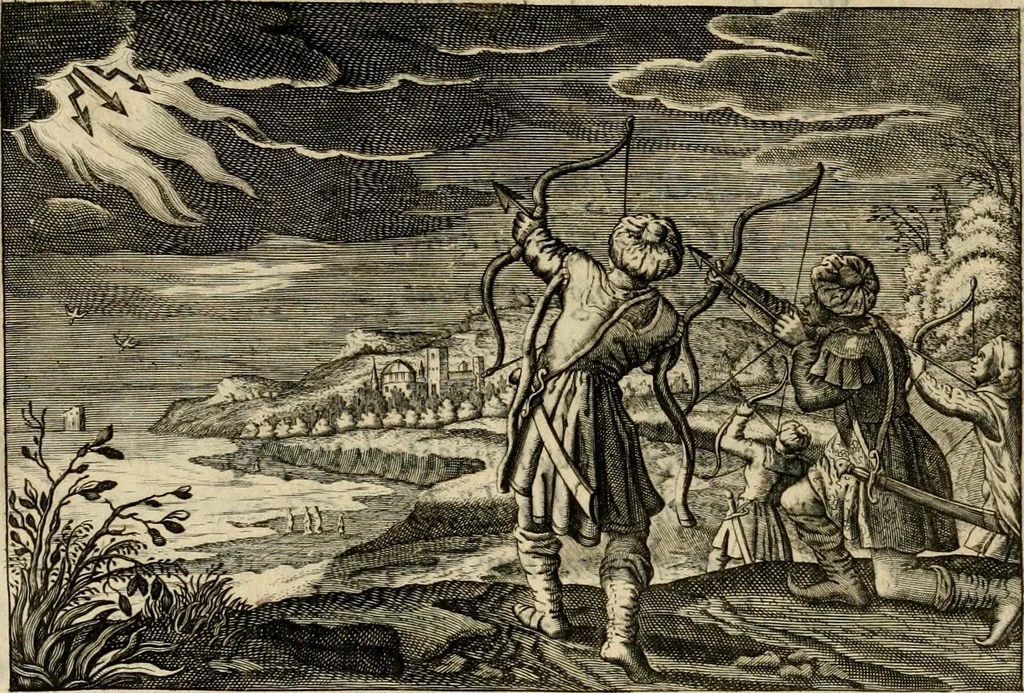 An illustration from Iohannis de Brunes I.C. Emblemata of zinne-werck : voorghestelt in beelden, ghedichten, en breeder uijt-legginghen, tot uijt-druckinghe en verbeteringhe van verscheijden feijlen onser eeuwe, 1636, leaf 201