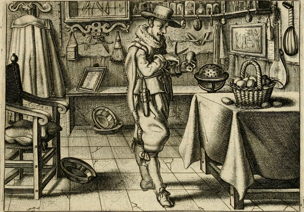 An illustration from Iohannis de Brunes I.C. Emblemata of zinne-werck : voorghestelt in beelden, ghedichten, en breeder uijt-legginghen, tot uijt-druckinghe en verbeteringhe van verscheijden feijlen onser eeuwe, 1636, leaf 22