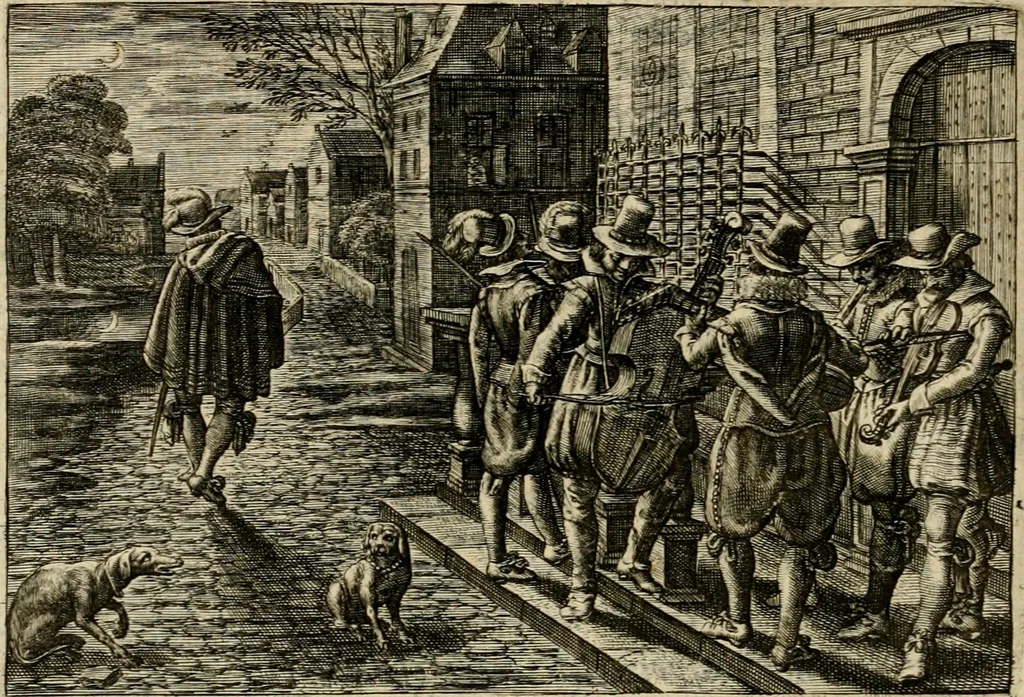 An illustration from Iohannis de Brunes I.C. Emblemata of zinne-werck : voorghestelt in beelden, ghedichten, en breeder uijt-legginghen, tot uijt-druckinghe en verbeteringhe van verscheijden feijlen onser eeuwe, 1636, leaf 225