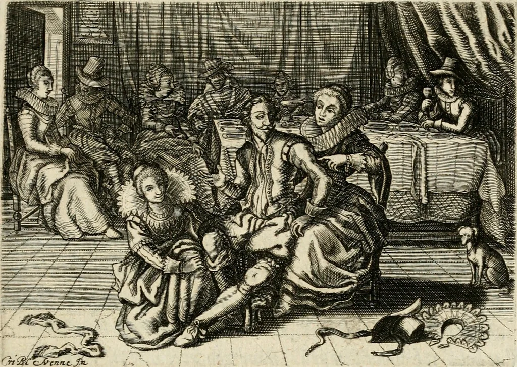An illustration from Iohannis de Brunes I.C. Emblemata of zinne-werck : voorghestelt in beelden, ghedichten, en breeder uijt-legginghen, tot uijt-druckinghe en verbeteringhe van verscheijden feijlen onser eeuwe, 1636, leaf 234