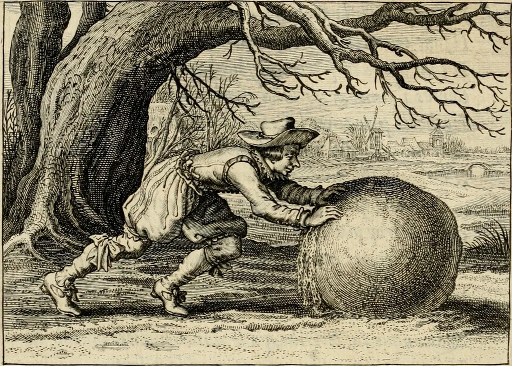An illustration from Iohannis de Brunes I.C. Emblemata of zinne-werck : voorghestelt in beelden, ghedichten, en breeder uijt-legginghen, tot uijt-druckinghe en verbeteringhe van verscheijden feijlen onser eeuwe, 1636, leaf 243