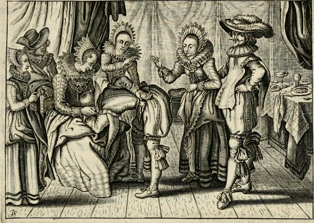 An illustration from Iohannis de Brunes I.C. Emblemata of zinne-werck : voorghestelt in beelden, ghedichten, en breeder uijt-legginghen, tot uijt-druckinghe en verbeteringhe van verscheijden feijlen onser eeuwe, 1636, leaf 252