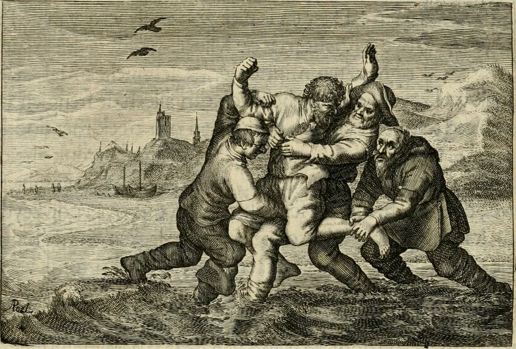 An illustration from Iohannis de Brunes I.C. Emblemata of zinne-werck : voorghestelt in beelden, ghedichten, en breeder uijt-legginghen, tot uijt-druckinghe en verbeteringhe van verscheijden feijlen onser eeuwe, 1636, leaf 298