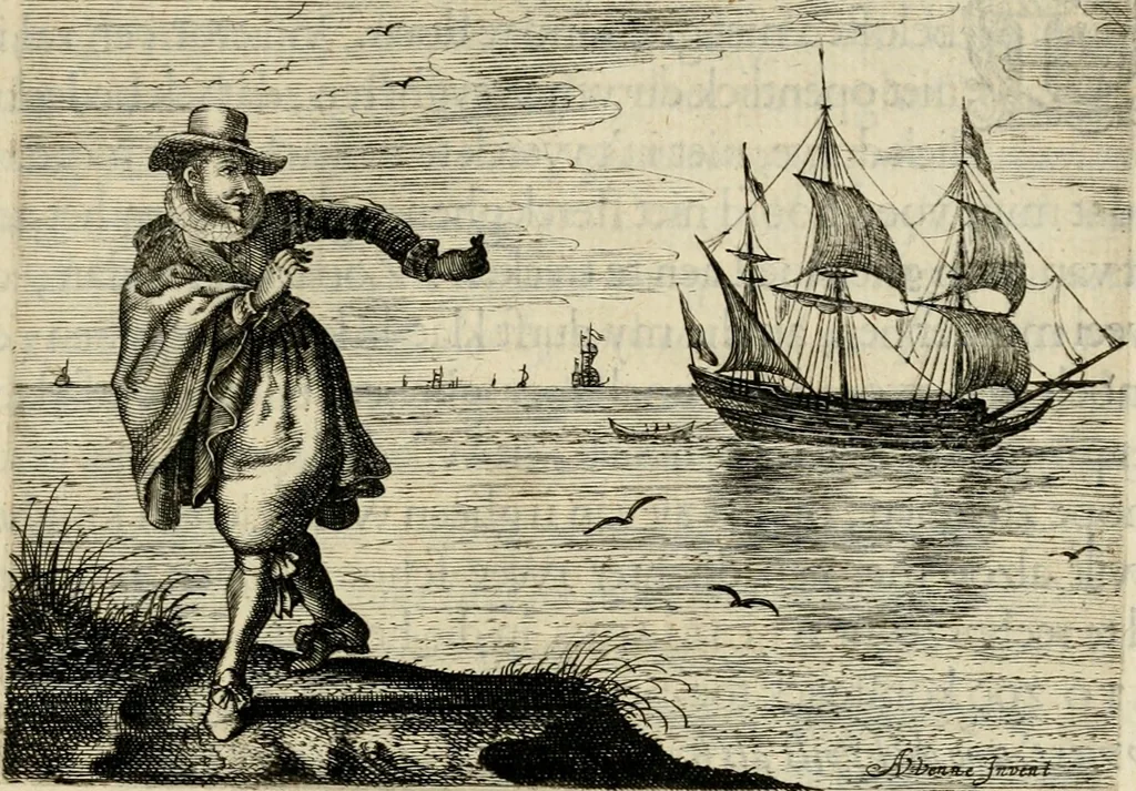 An illustration from Iohannis de Brunes I.C. Emblemata of zinne-werck : voorghestelt in beelden, ghedichten, en breeder uijt-legginghen, tot uijt-druckinghe en verbeteringhe van verscheijden feijlen onser eeuwe, 1636, leaf 306