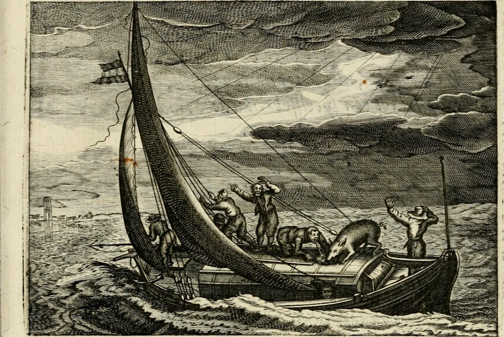 An illustration from Iohannis de Brunes I.C. Emblemata of zinne-werck : voorghestelt in beelden, ghedichten, en breeder uijt-legginghen, tot uijt-druckinghe en verbeteringhe van verscheijden feijlen onser eeuwe, 1636, leaf 348