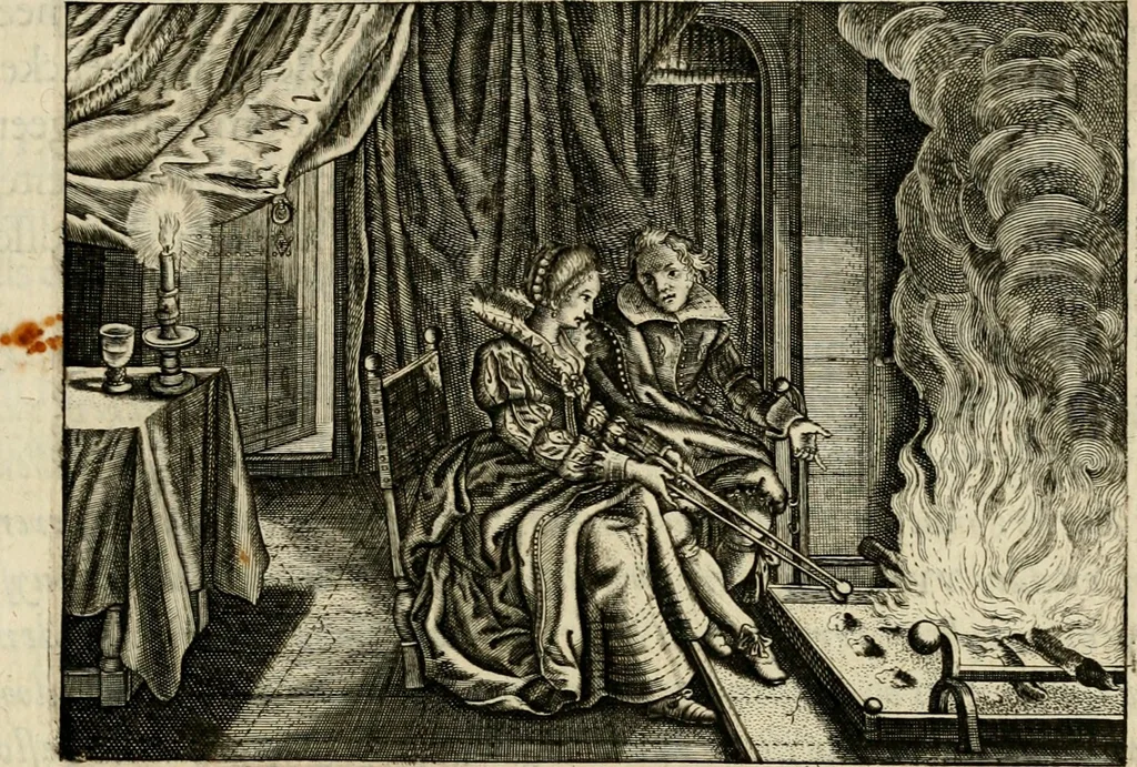 An illustration from Iohannis de Brunes I.C. Emblemata of zinne-werck : voorghestelt in beelden, ghedichten, en breeder uijt-legginghen, tot uijt-druckinghe en verbeteringhe van verscheijden feijlen onser eeuwe, 1636, leaf 360