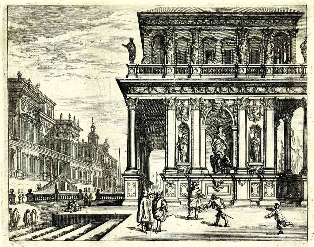 An illustration from Iohann Wilhelm Bauren Underschidliche Prospecten, welche er in dennen Landen Italiae und dan auf seiner Heimreis Friaul, Karnten, Stejr nach dem Leben gezeichnet, 1681, leaf 13