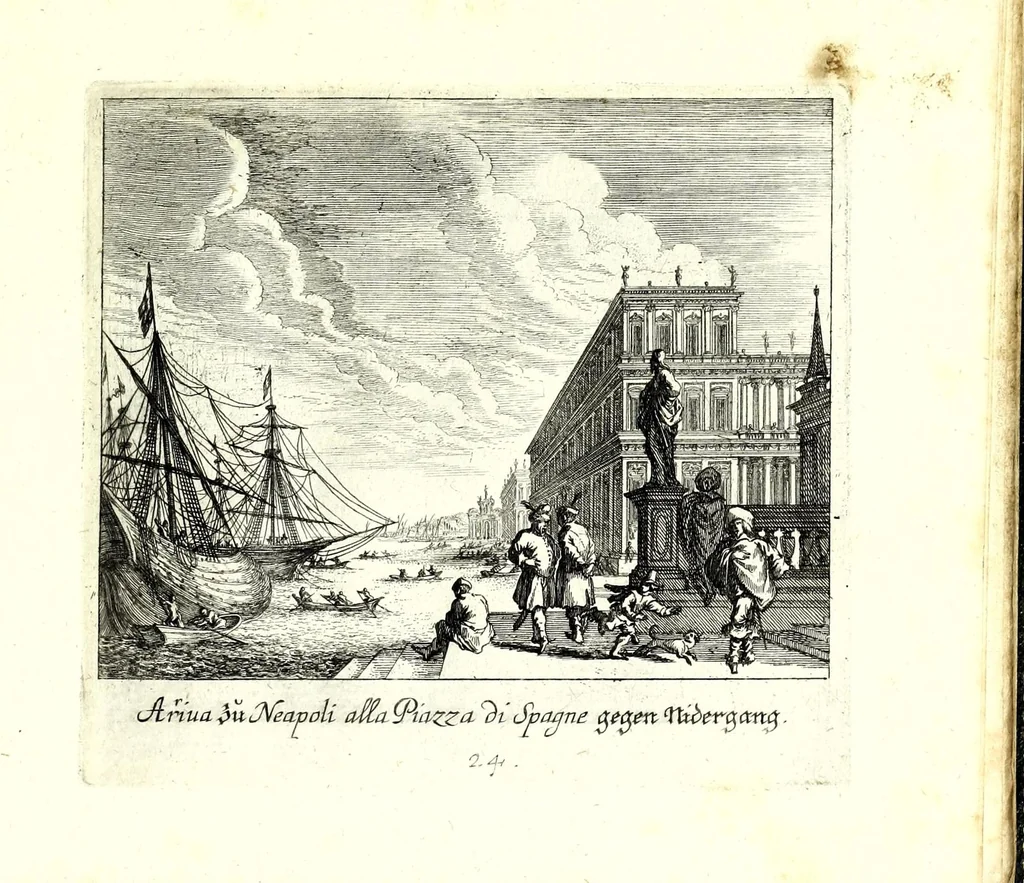 An illustration from Iohann Wilhelm Bauren Underschidliche Prospecten, welche er in dennen Landen Italiae und dan auf seiner Heimreis Friaul, Karnten, Stejr nach dem Leben gezeichnet, 1681, leaf 57