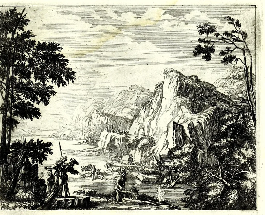 An illustration from Iohann Wilhelm Bauren Underschidliche Prospecten, welche er in dennen Landen Italiae und dan auf seiner Heimreis Friaul, Karnten, Stejr nach dem Leben gezeichnet, 1681, leaf 71