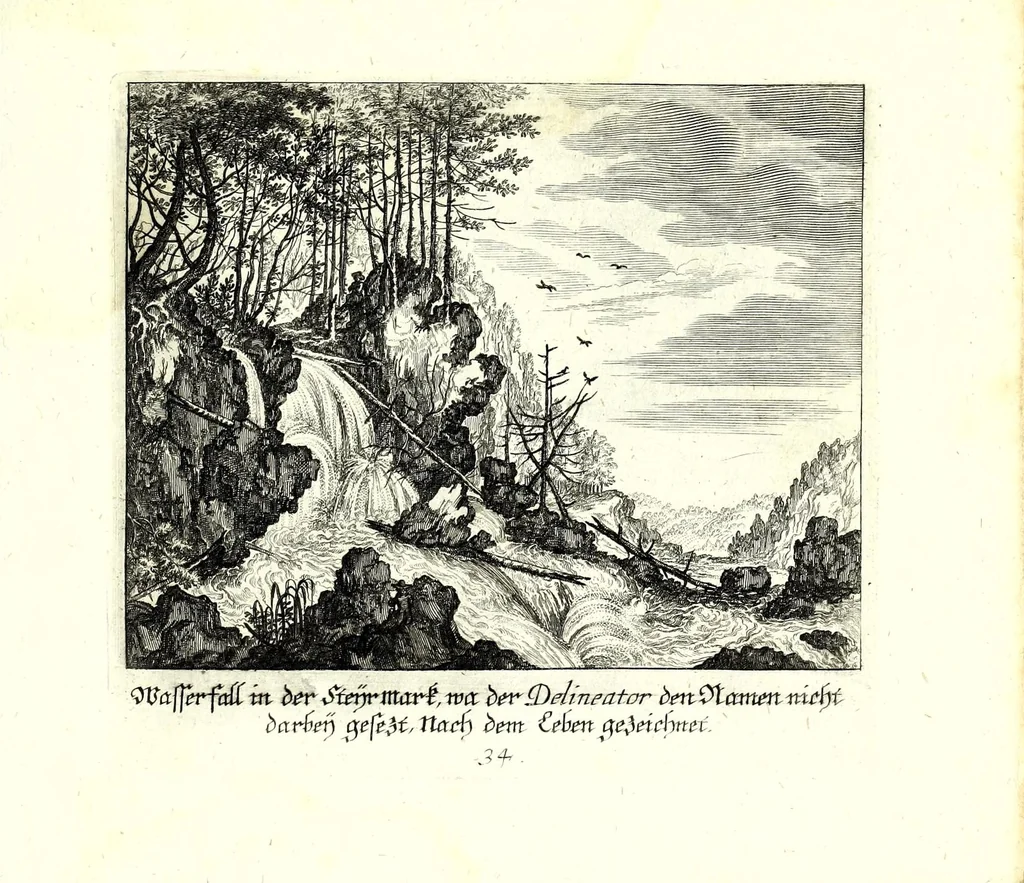 An illustration from Iohann Wilhelm Bauren Underschidliche Prospecten, welche er in dennen Landen Italiae und dan auf seiner Heimreis Friaul, Karnten, Stejr nach dem Leben gezeichnet, 1681, leaf 77