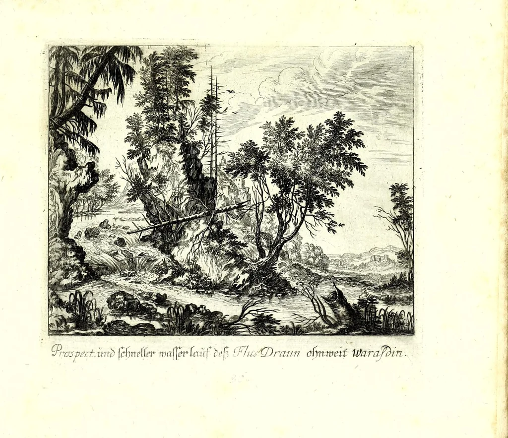 An illustration from Iohann Wilhelm Bauren Underschidliche Prospecten, welche er in dennen Landen Italiae und dan auf seiner Heimreis Friaul, Karnten, Stejr nach dem Leben gezeichnet, 1681, leaf 81