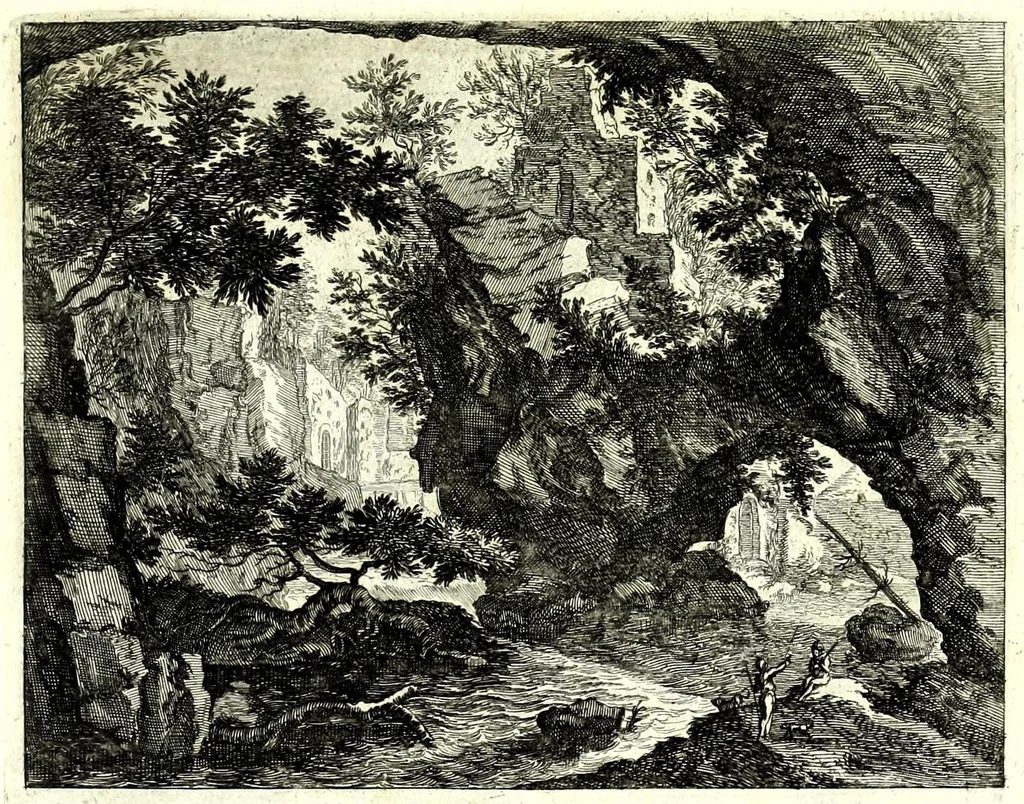 An illustration from Iohann Wilhelm Bauren Underschidliche Prospecten, welche er in dennen Landen Italiae und dan auf seiner Heimreis Friaul, Karnten, Stejr nach dem Leben gezeichnet, 1681, leaf 83