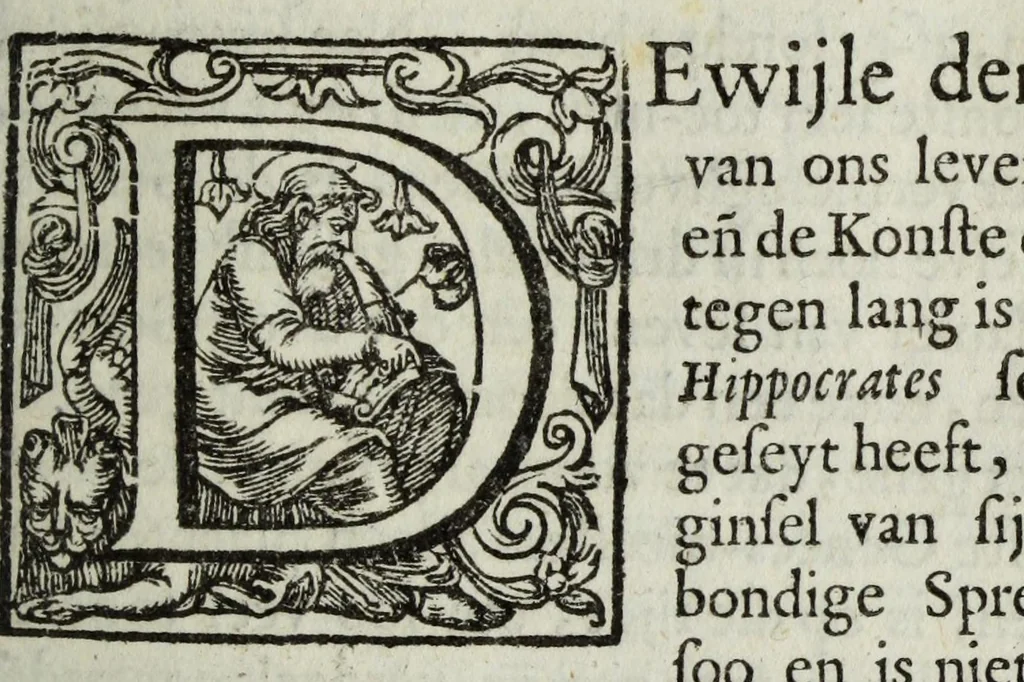 An illustration from Ioh. van Bevervvijck Heel-konste, ofte, Derde deel van de genees-konste : om de uytwendige gebreken te heelen. Verhandeling der spieren : by de welcke aengewesen wort, wat in hun onnatuyrige toe-vallen en te voor-seggen en te hantwercken staet / beleedt door Fortunatum Plempium .., 1645, leaf 53