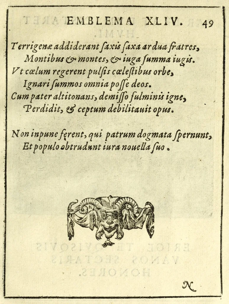 An illustration from Io. Mercerii I.C. Emblemata, 1592, leaf 103