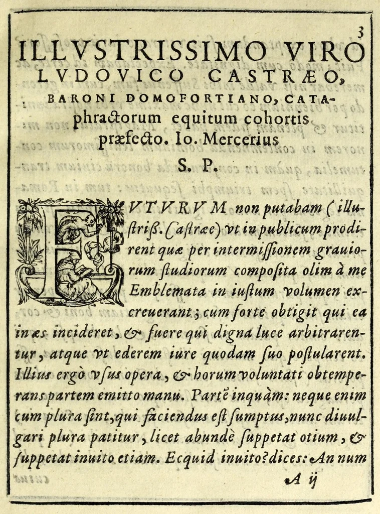 An illustration from Io. Mercerii I.C. Emblemata, 1592, leaf 9