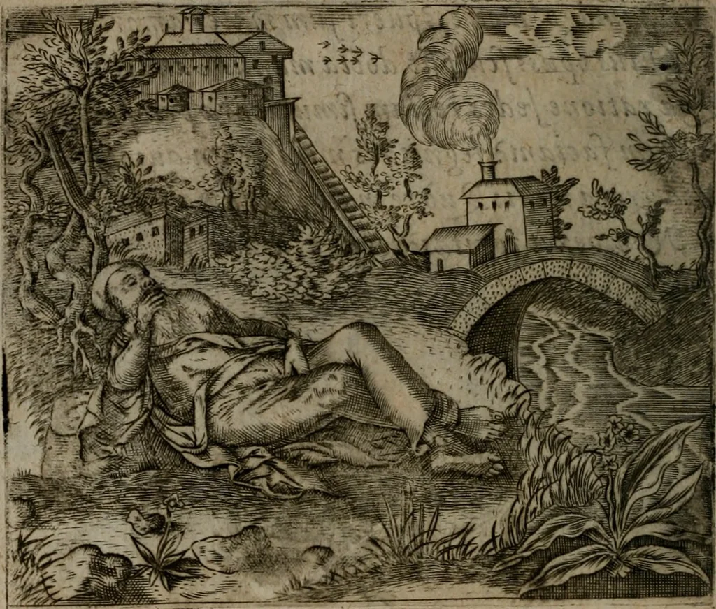 An illustration from Io. Mercerii I.C. Emblemata, 1592, leaf 29