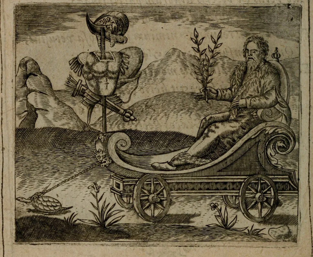 An illustration from Io. Mercerii I.C. Emblemata, 1592, leaf 33