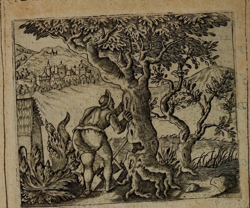 An illustration from Io. Mercerii I.C. Emblemata, 1592, leaf 43