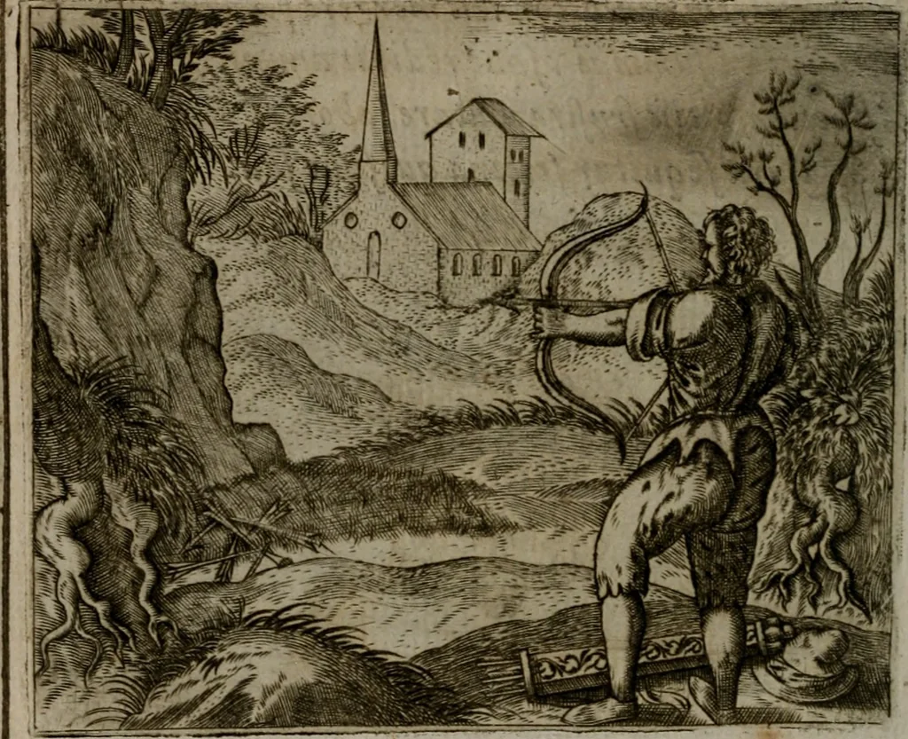 An illustration from Io. Mercerii I.C. Emblemata, 1592, leaf 77
