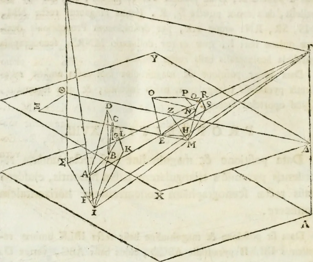 An illustration from Iosephi Torelli veronensis Elementorum prospectivae libri II : opus posthumum, 1788, leaf 153